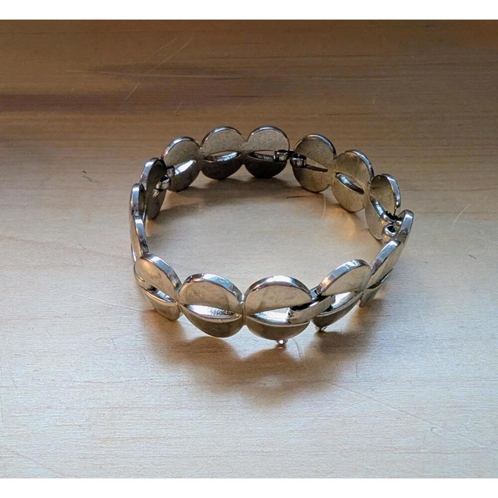 SOLD Vintage Bracelet 50s 60s Retro Monet Silver Abstract Circle Bracelet
